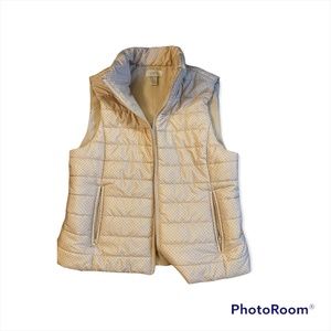 Ann Taylor Gold/Cream dot vest - M New without tags